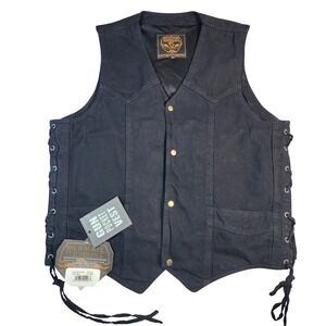NWT Milwaukee Performance Denim Gun Pocket Vest Black Motorcycle Biker‎ XXL